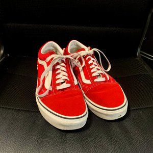 Red Old Skool Vans, Size 8.5 Mens